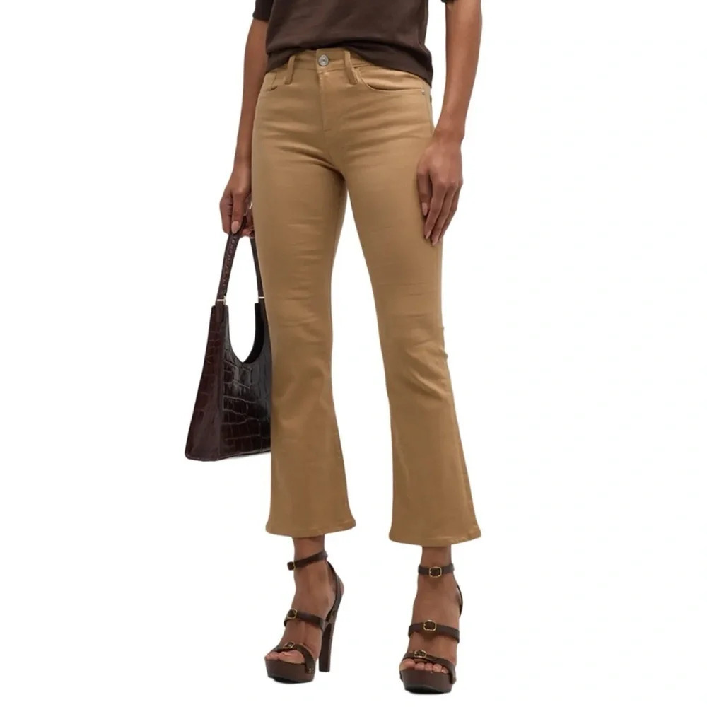 Frame Le Crop Mini Boot Jeans Womens 26 XS Tan Vicuna Stretch Denim Cropped